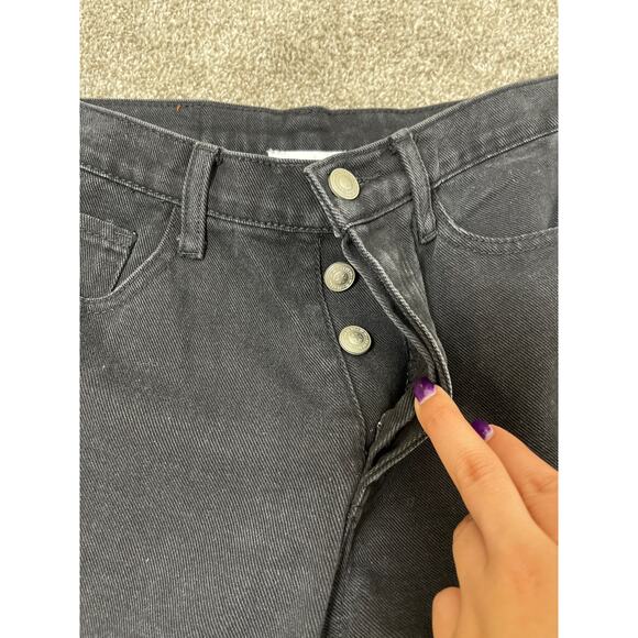 Princess Polly Women's Raw Hem Distress High Waist Punk Western Jeans Black 6 - Picture 4 of 12